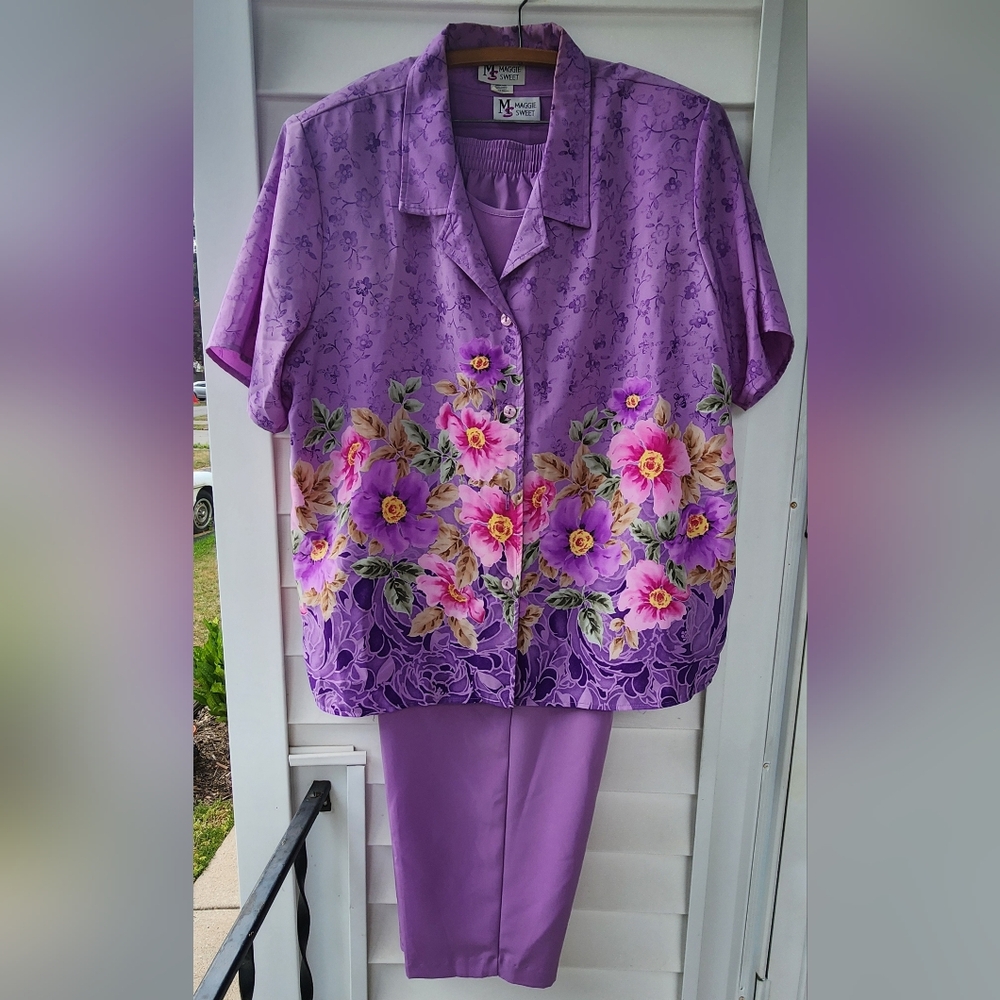 Floral Purple Pantsuit